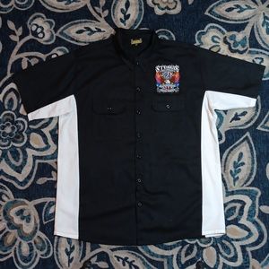 Biker clothing company Sturgis short sleeve button up shirt mens 2XL